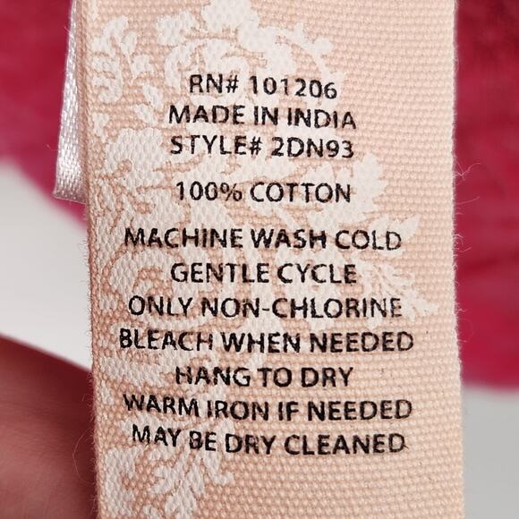 Soft Surroundings Giovinezza Raspberry Pink Slub Cotton Blouse Top Women's XL - Picture 5 of 11